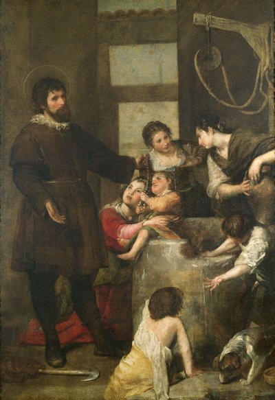 San Isidoro salva un bambino caduto in un pozzo, 1646-48 da Alonso Cano